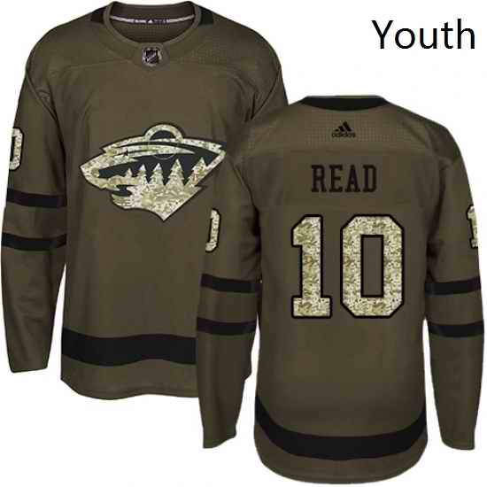 Youth Adidas Minnesota Wild 10 Matt Read Premier Green Salute to Service NHL Jersey